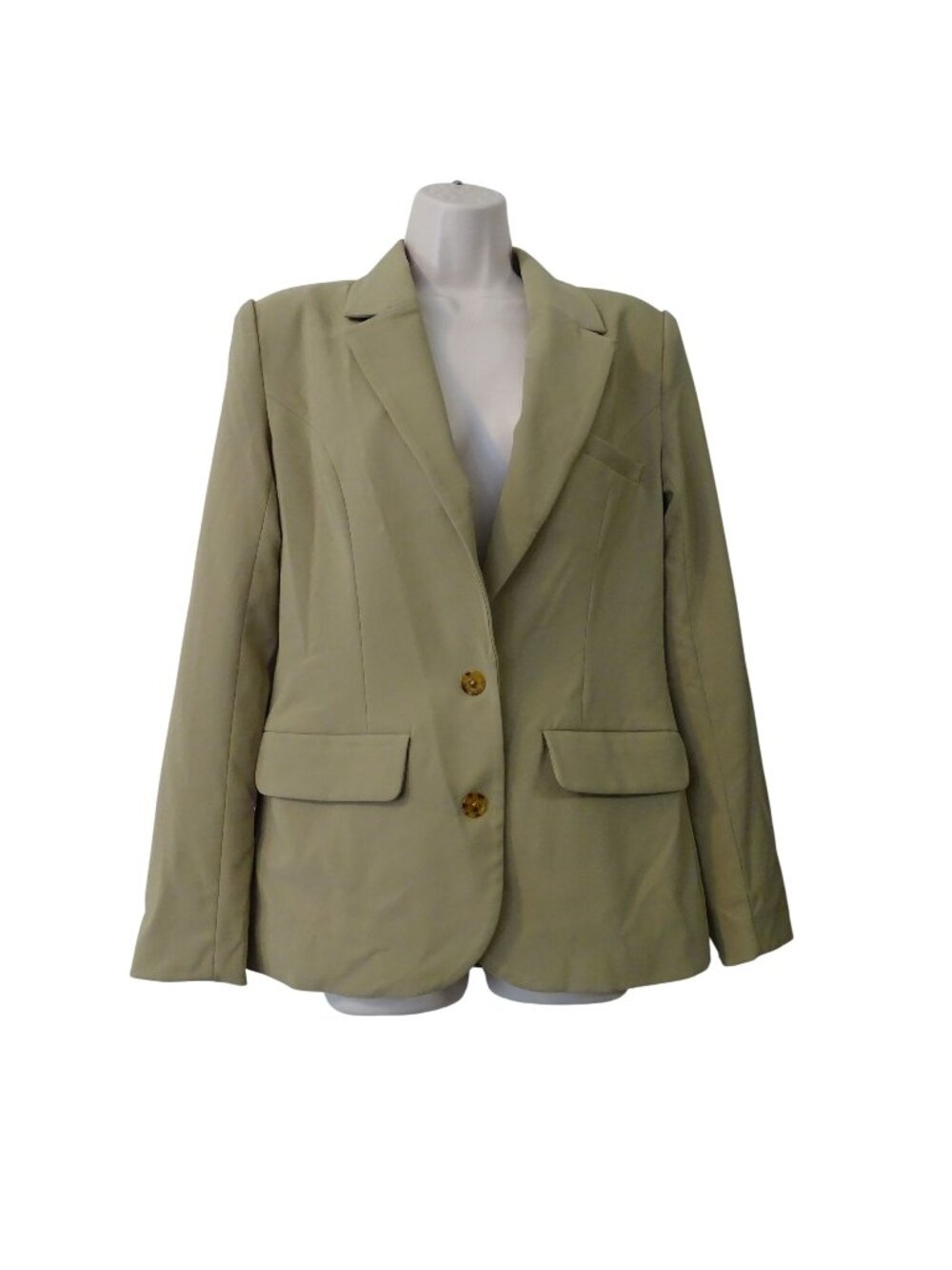 Song Of Style Beige Blazer Women Size XS 2-Button Closure Pocket Minimalist